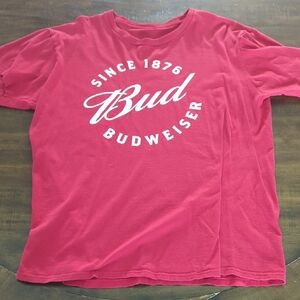 Budweiser Red Short Sleeve Tee Classic Crew